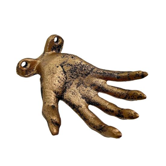 Creepy Hand Wall Hook Metal Distressed Finish Hook Gothic Hand Statue Tealight Candle Holder Hook for Jewelry Rings Entryway Bedroom Indoor Decor