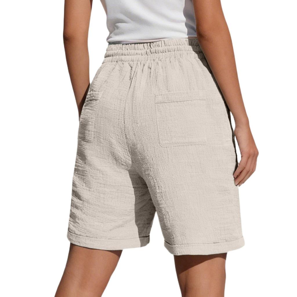 Casual en comfortabele Boho Kleur Trekkoord Shorts met Zakken voor de Zomer voor Dames