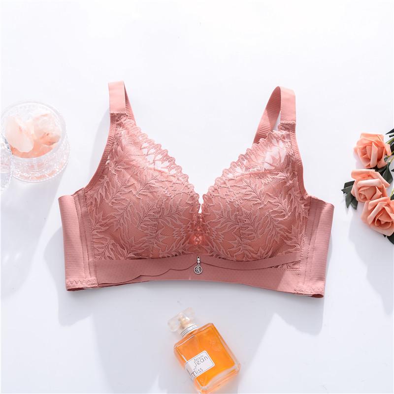 Latex Lingerie Wireless Breathable Lift Bra for Small Breasts, Adjustable Thin Large Cup