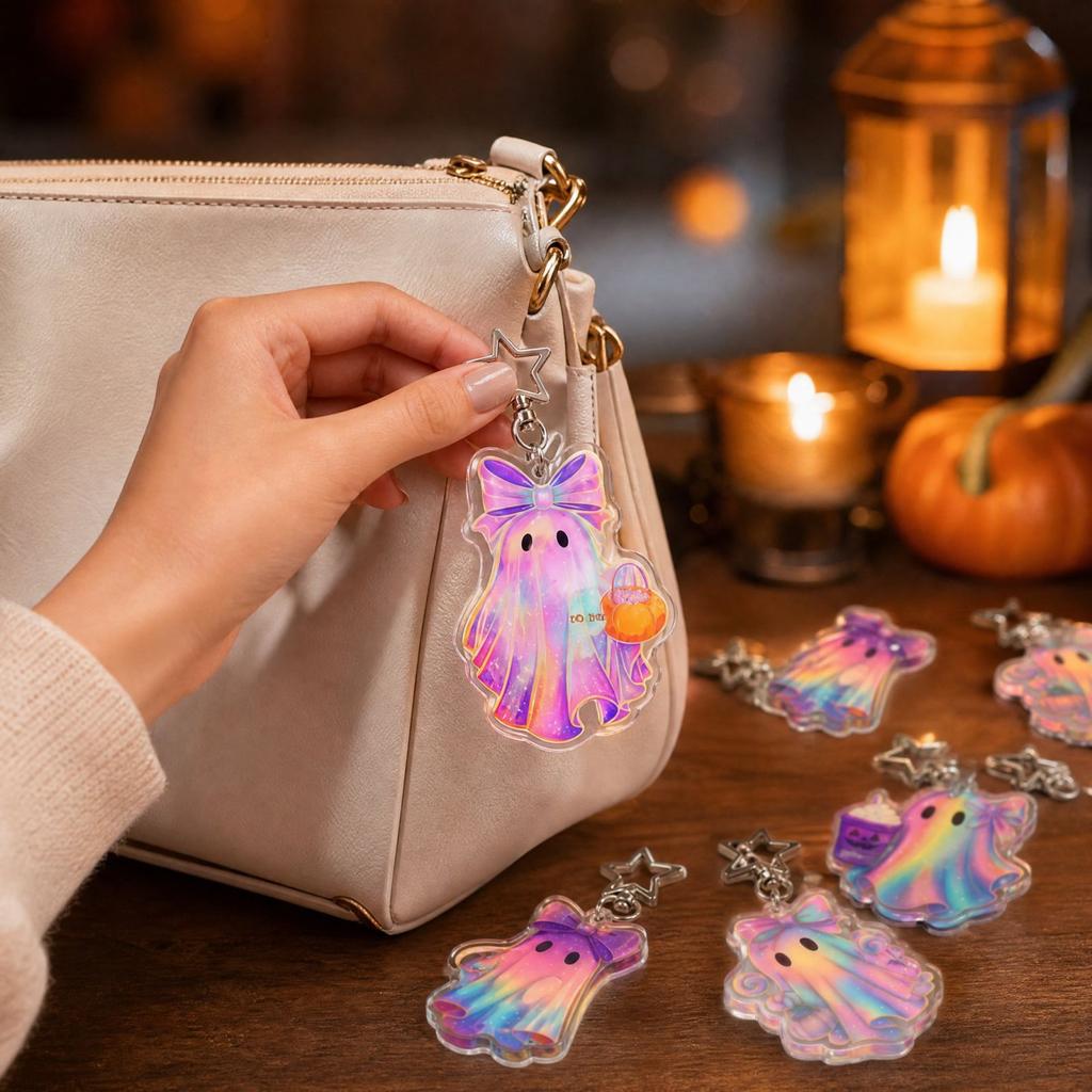 Acrylic 2D Hanging Ornament Set for Halloween Home Decorations