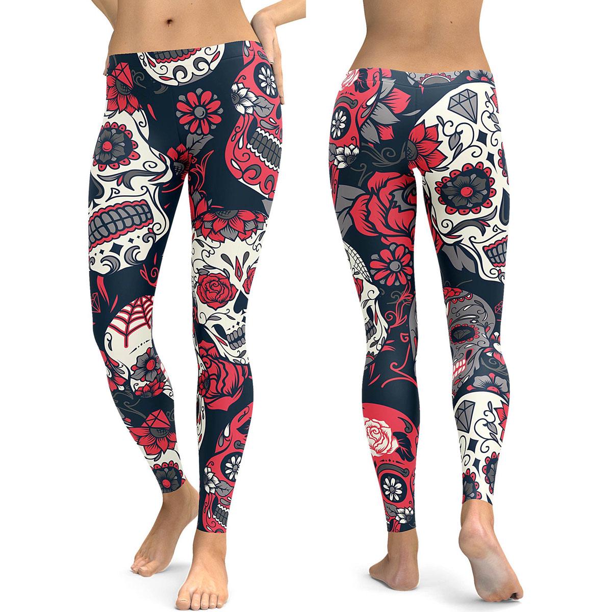 

Женские принт леггинсы Фитнес Спортивная тренировка Leggins Эластичные брюки Тонкие брюки