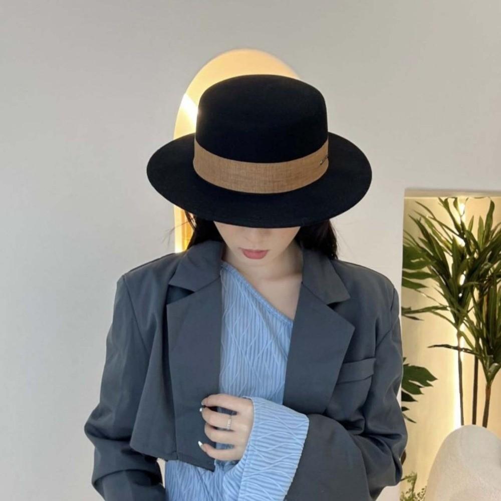 Versatile British Top Hat Vintage Looking Woolen Formal Hat Live Show Woolen Jazz Cap  Fashion Show