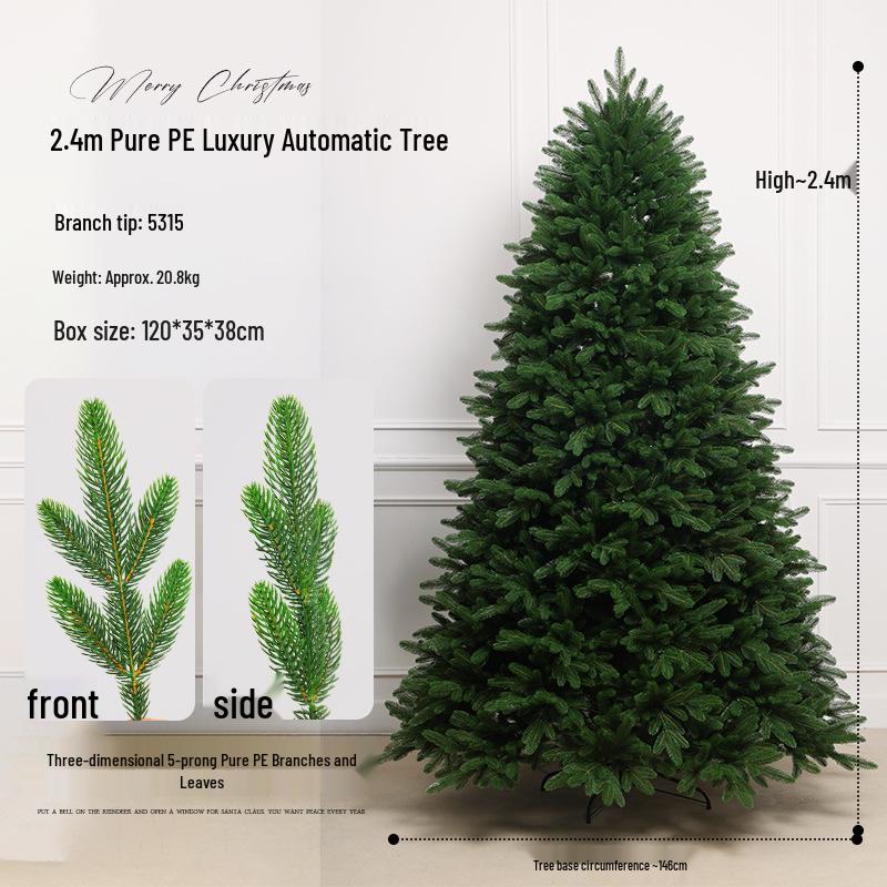 2026 New 2.1m Illuminated Pure PE Christmas Tree for Living Room Home Decor