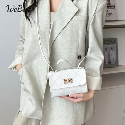 Embossed Quilted Small Square Shoulder Crossbody Bag
