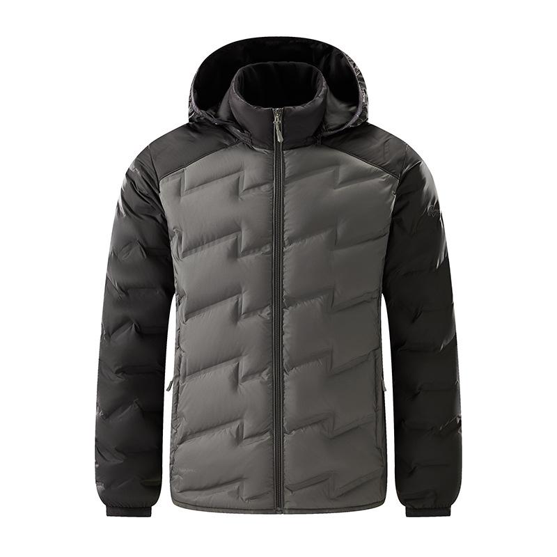 Men's & Women's Thickened Color Block Hooded Down Jacket - Autumn/Winter Outdoor Warm Outerwear