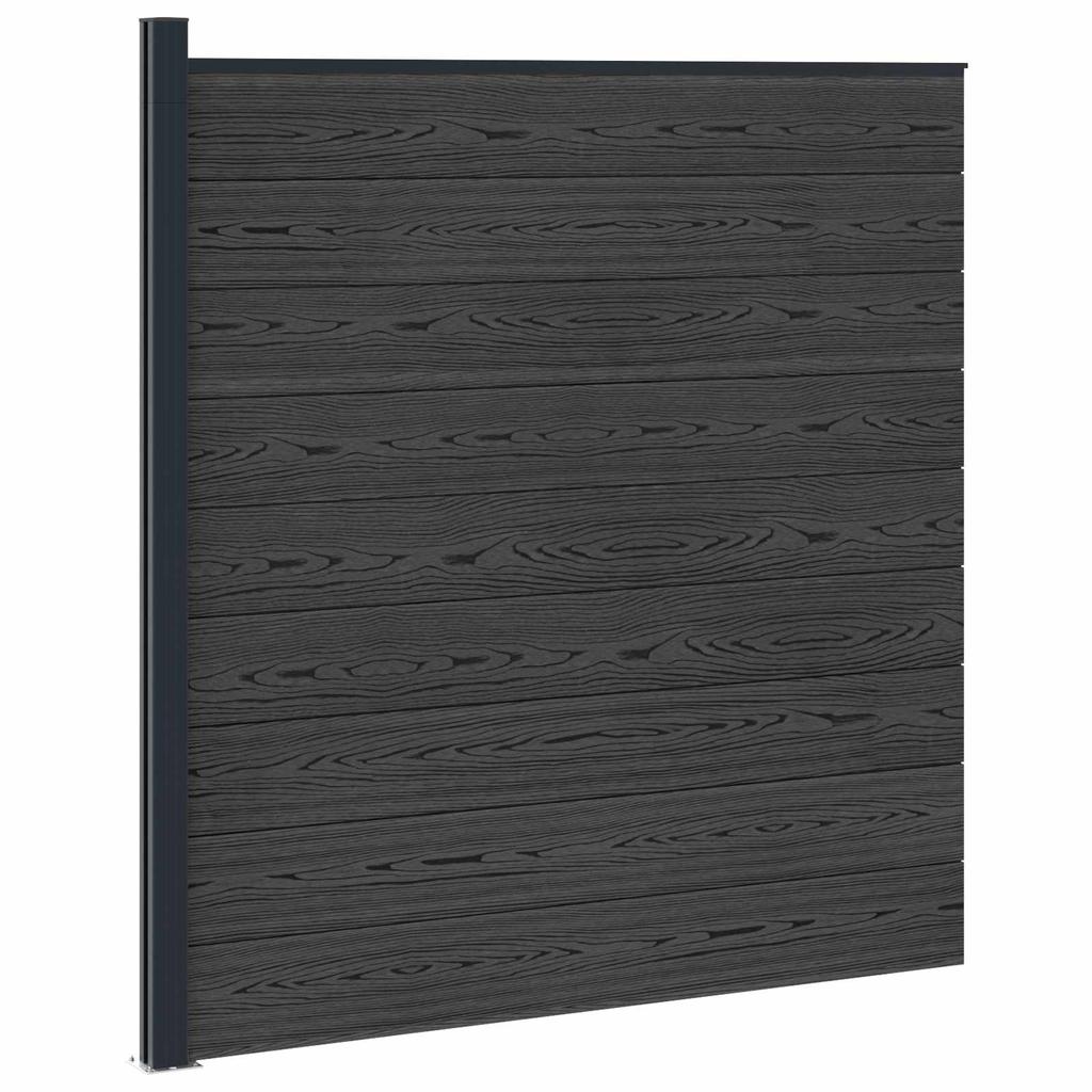 WPC and Aluminum Fence Panel Black