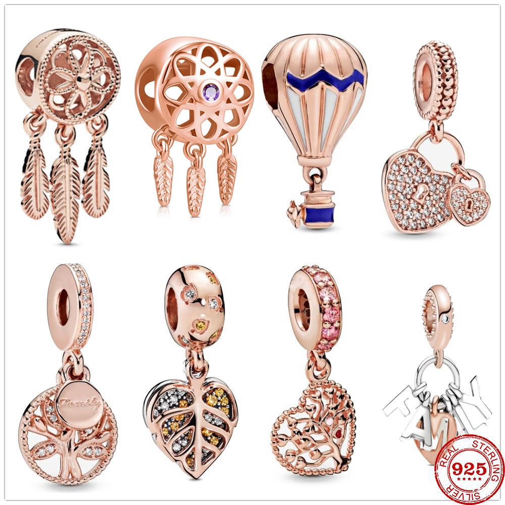 

Новое Древо жизни с замком в виде сердца, подвеска из бисера, розовое золото, оригинальная подвеска-подвеска, серебро 925, браслет, сделай сам, женские ювелирные изделия