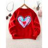 Unisex Round Neck Sweatshirt with Layered Graffiti Heart Pattern Long Sleeve Top, Suitable for Outdoor Wear and Casual Wear