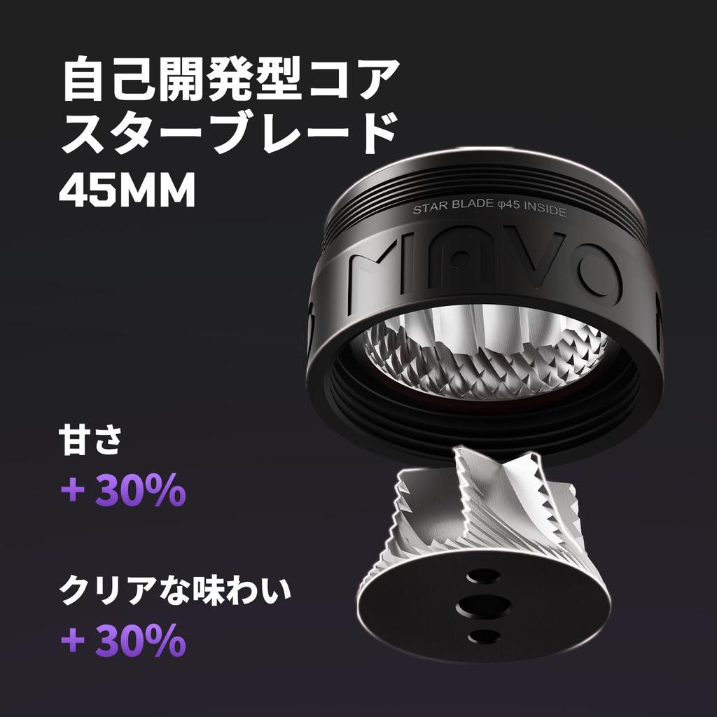 MAVO Phantox Pro Burr Manual Coffee Grinder, Professional 45mm Stainless Steel Grinder, 30g Capacity, 120 Click Adjustments, Hand Coffee Grinder for