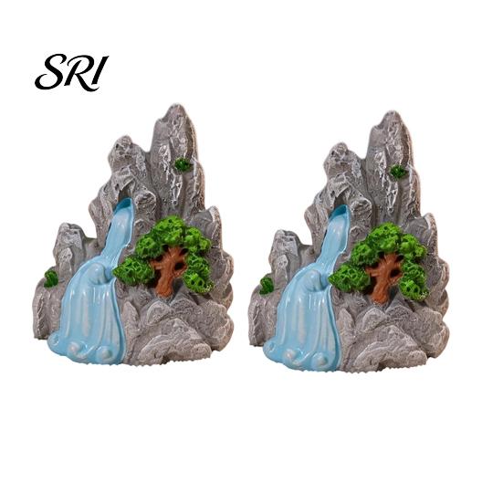 Miniature Rock Garden Decor 2 Pcs Stone Statue Resin Fake Models for Diorama Tranquil Zen Ornament Supplies Micro Train Landscape Railway Sand