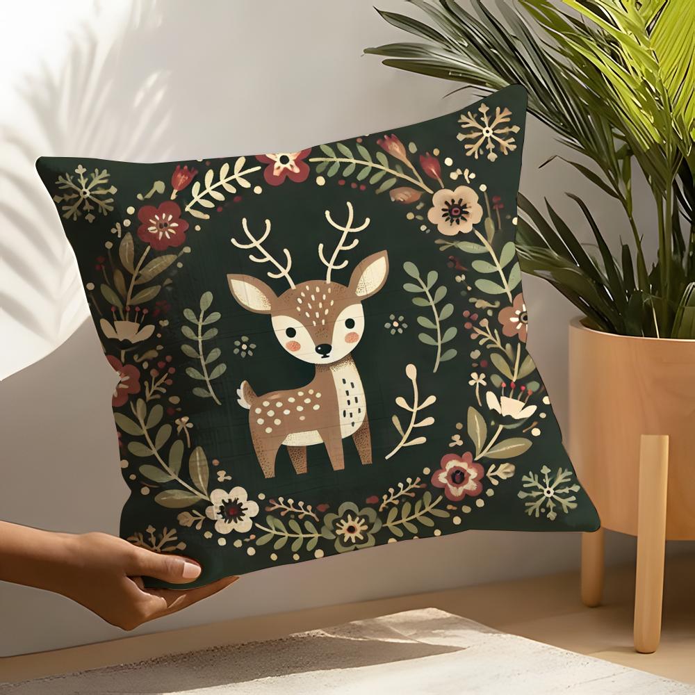 3 Classic Snowflake Animal Print Pillow Case Home Living Room Decoration Linen Pillowcover Pillow Cases Cushion Cover