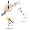 Tragbarer Angelrollen-Schlüsselanhänger mit einziebarem Stahlseil, Gürtelclip, Verschluss-Schnalle