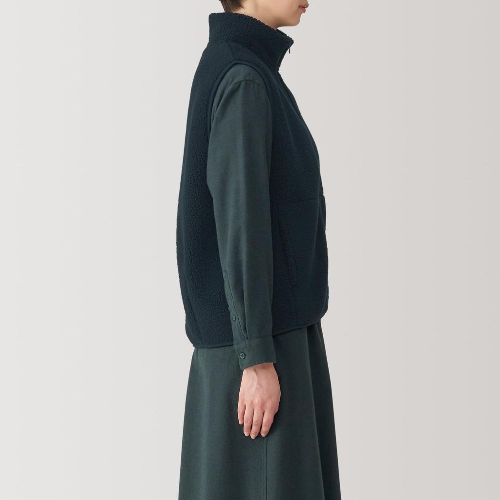 MUJI Boa Fleece Dark Size BB2QQA4A Women's Vest, Navy, XS,