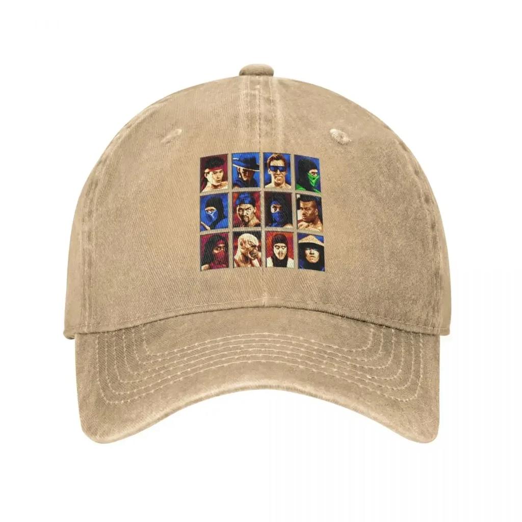 Mortal Kombat Select 16 Bit Retro Gamer Baseball Cap Unisex Distressed Denim Washed Snapback Hat Outdoor Activities Caps Hat