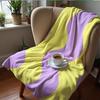 Lilac Spooky Pumpkin Bat Cartoon Anime Print Flannel Blanket Soft Warm Throw for Kids Bedroom Sofa Christmas Office Car