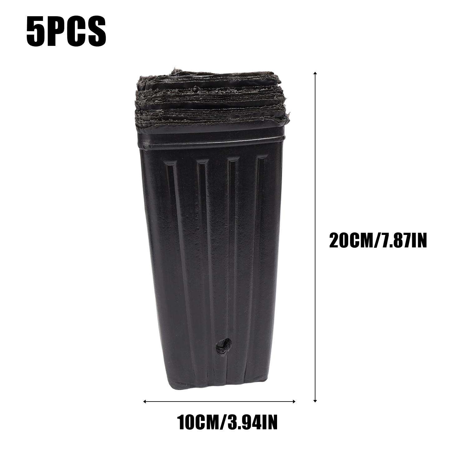 5 Sizes Plastic Thick Walled Square Mouth Seedling Container Plant Nursery Tall Flower Plant Seedling Nursery Pots Outdoors Gard