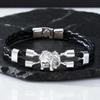 Vintage Elephant Black Leather Bracelet for Men,Trendy Elephant Charms Wristband Gift,An Elephant Never Forgets