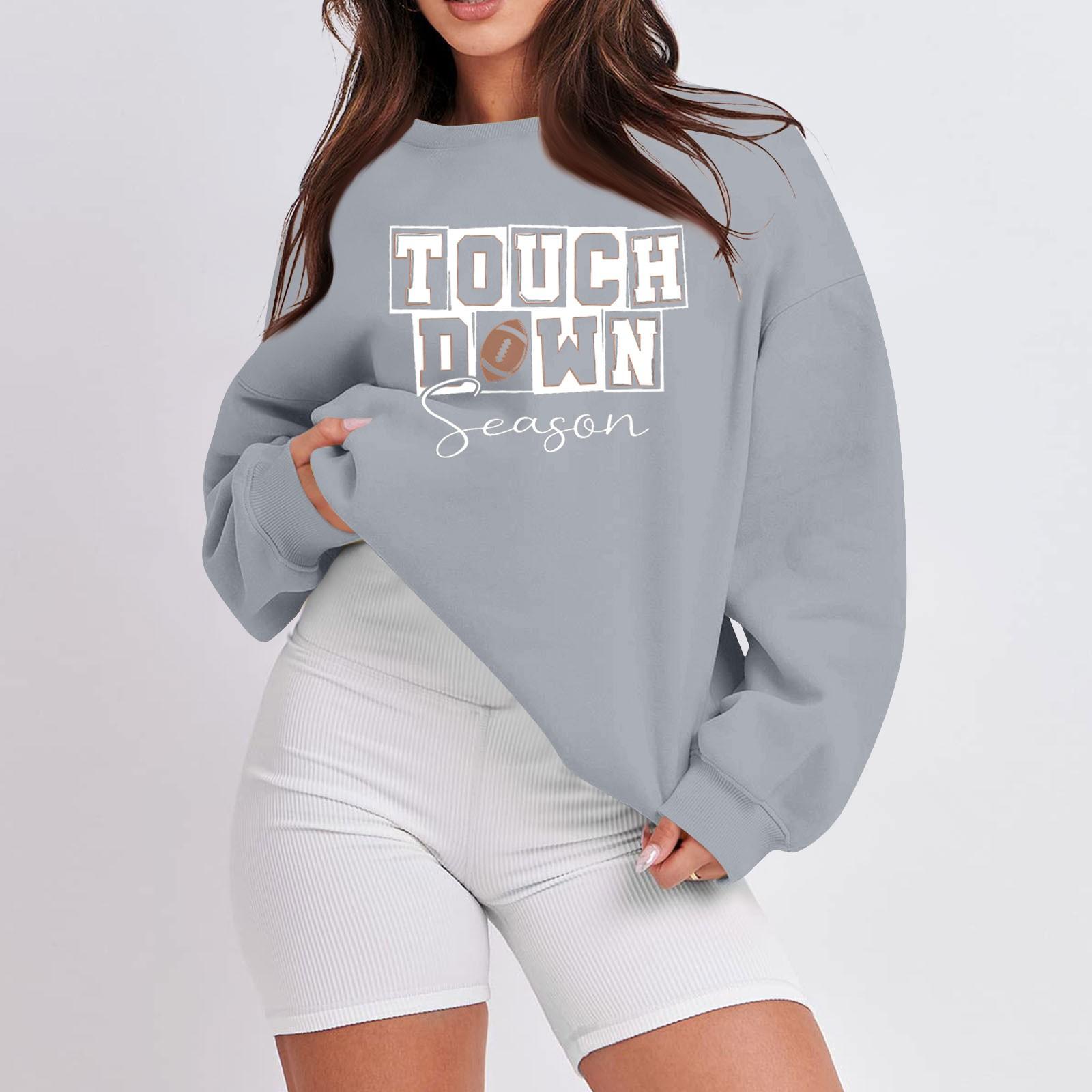 

Женская повседневная мода с длинным рукавом и принтом, с круглым вырезом, свободная толстовка XXL