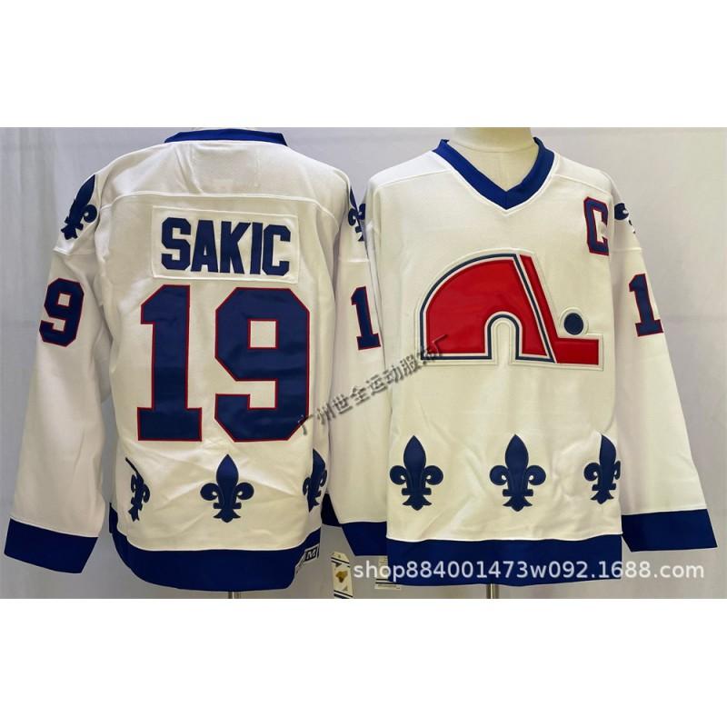Mens Retro Ice Hockey Jersey Quebec Nordiques 19 Vintage Training Shirt NHL Style Cotton Blend