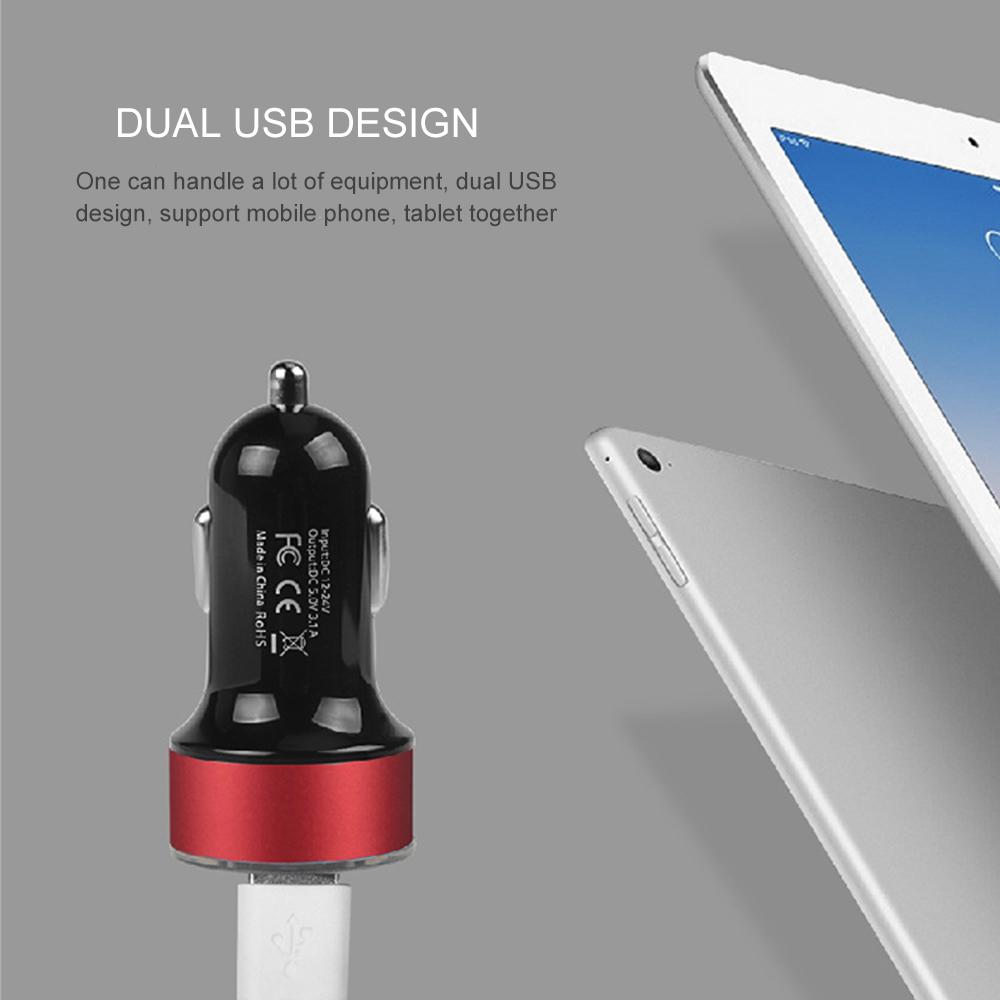 QC 3.0 Car Charger Multi-function Dual USB LED Display Voltmeter Monitors Car Cigarette Lighter Charger Adapter Car Supplies
