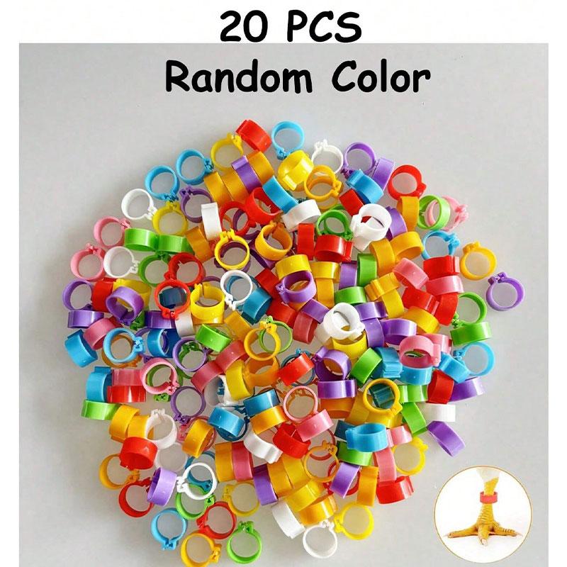 20/50/100pcs Plastic Ring for Parrot Pigeon, 8mm Bird Leg Bands, Colorful Numbered Marking Training ID Foot Rings 001-100