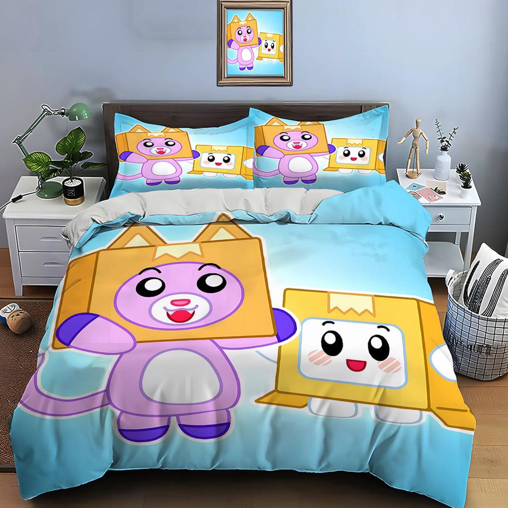 Cartoon Doll L-Lankyb0x Print Bedding Set Duvet Cover 1 Duvet Cover 2 Pillowcases Adult and Children Bedding Set Luxury Gifts