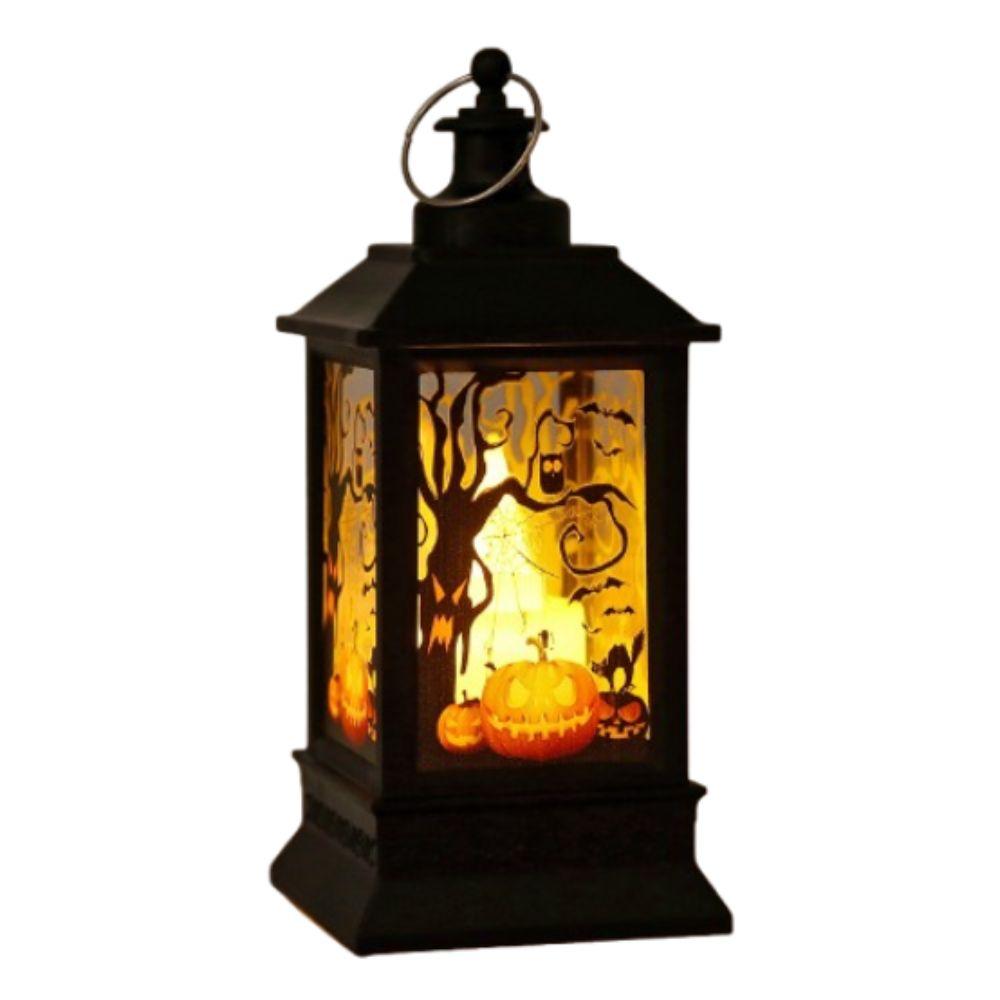 Witch Skull Castle LED Pumpkin Lantern Retro Halloween Wind Lantern  Party Supplies