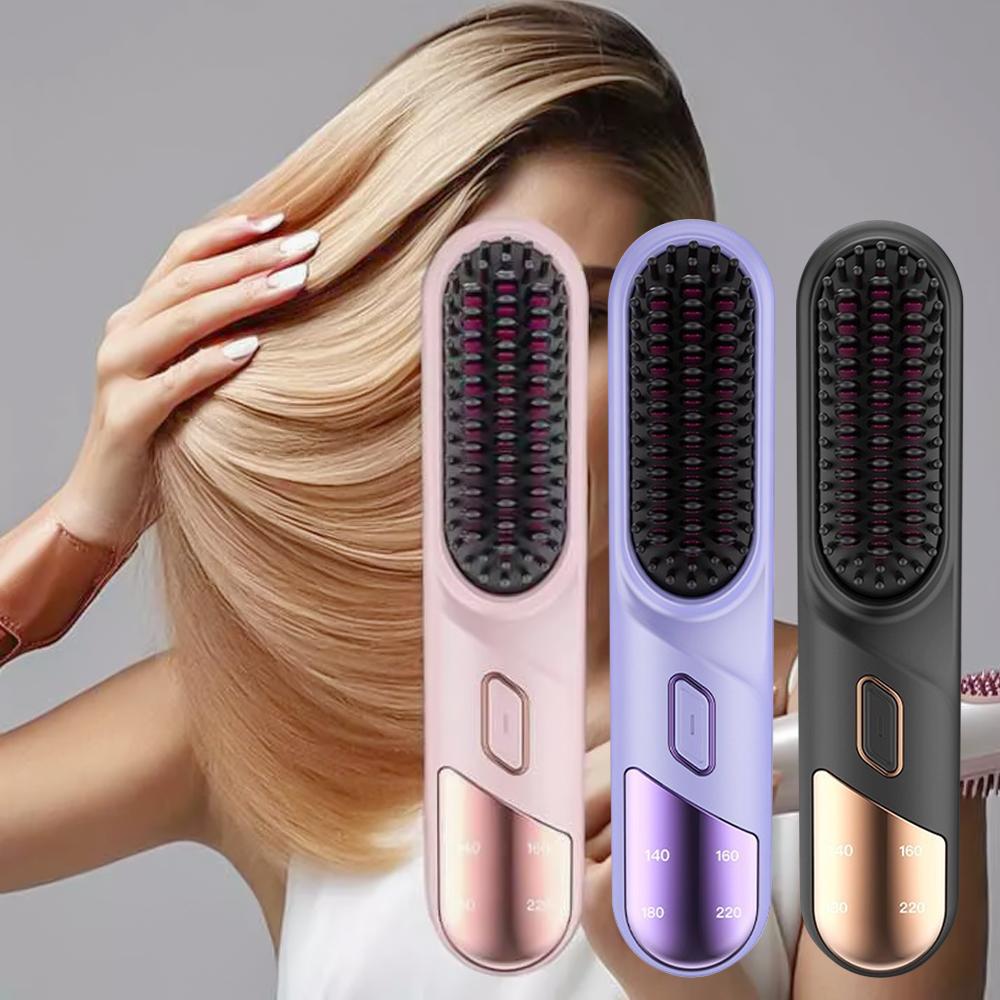 

Ceramic Heated Electric Hair Brushes USB Charging Hair Styling Accessories Barbershop