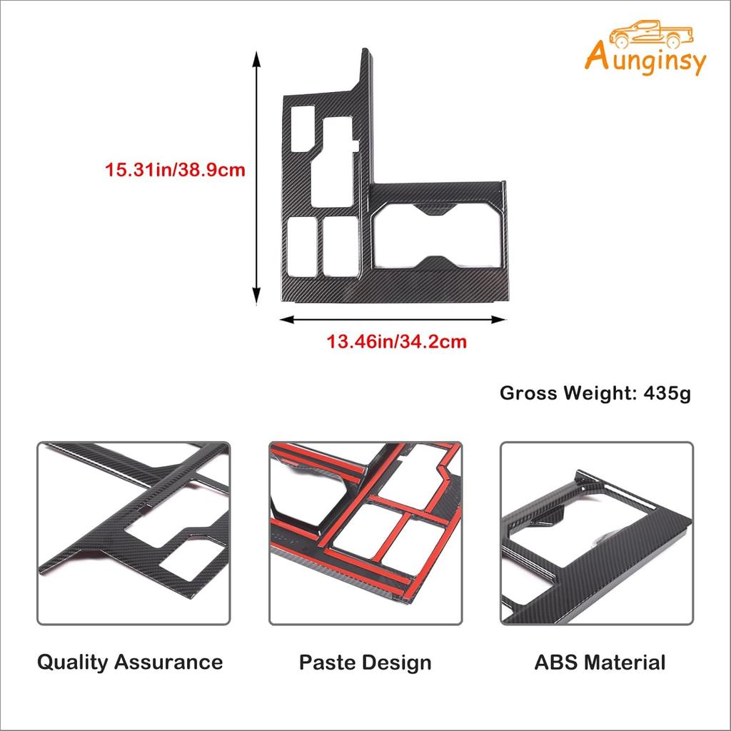 Aunginsy Car Central Control Gear Shift Panel Cover Cup Holder Trim Fit Toyot@a Tundra/Sequoia 2022-2025 Car Gear Shifter Console Anti-Scratch Panel