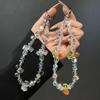 Exquisite Handmade Beaded Chain Phone Lanyard with Water Drop & Square Sugar Wrap Pendants