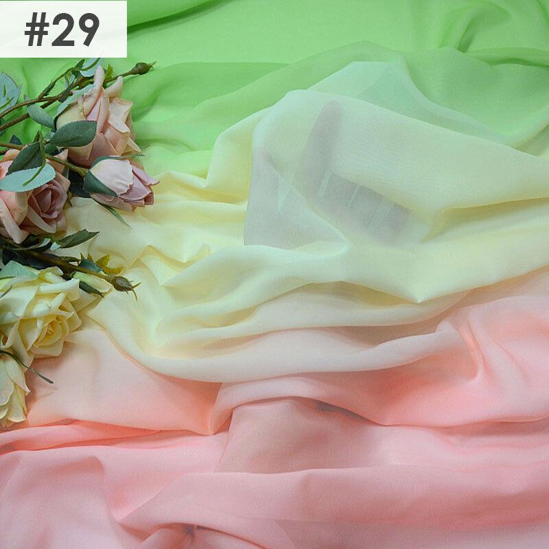Gradient Color Rainbow Chiffon Fabric Scarf Sewing Craft DIY Ancient Style Hanfu Dress Stage Costume Decor Clothing Supplies