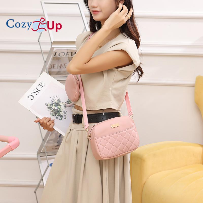 Cozy Up Xiaoxiangfeng Two-piece Travel Crossbody Diamond Grid Bag