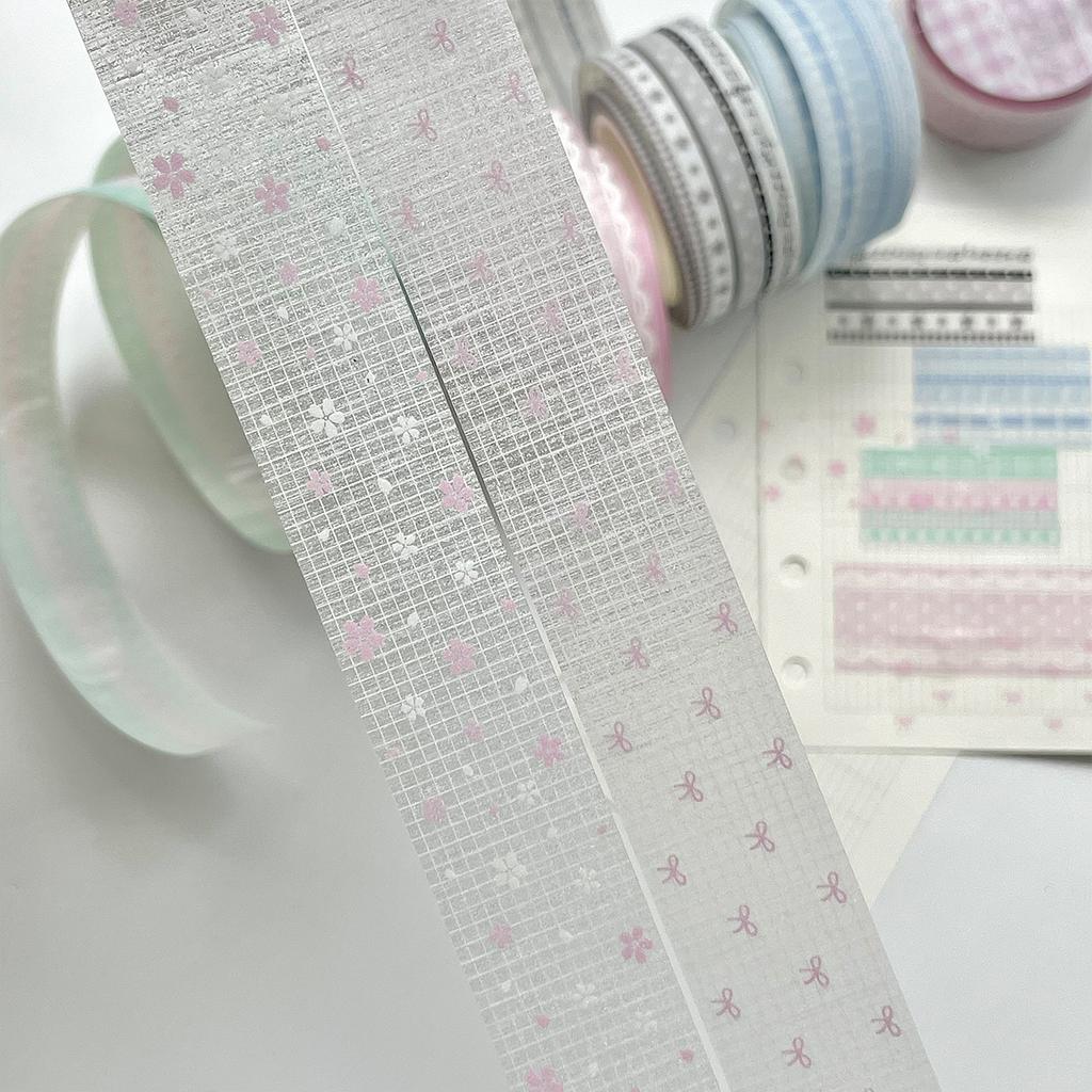 PET Shiny Washi Tape Scrapbooking Stationery Deco Plaid Deco Sticker Tapes Adhesive Tape for Scrapbooking Diy Arts Crafts Album