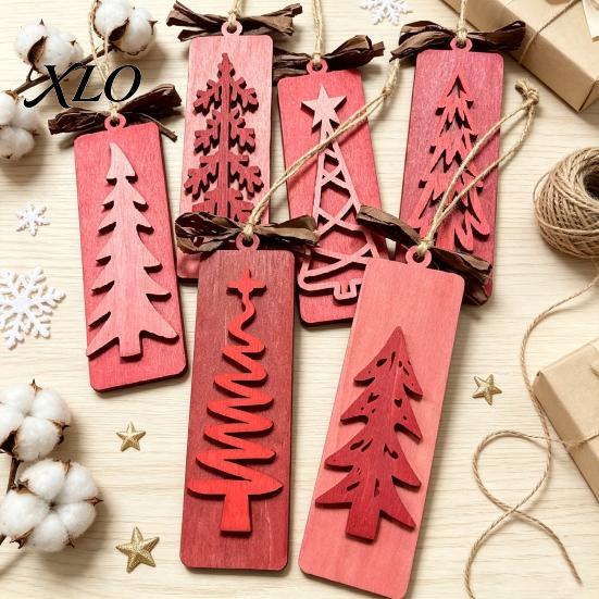 Rustic Holiday Hanging Decorations Wooden Christmas Tree Ornaments, Winter Farmhouse Decoration, Themed Home Xmas Pendant for Wreath Party Decor
