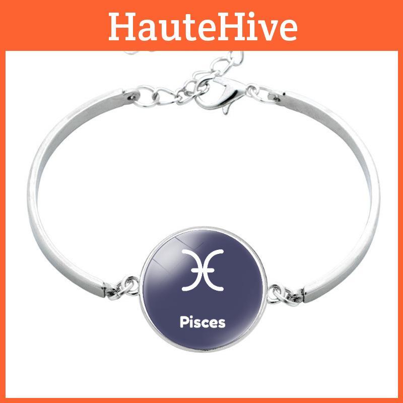 Trendy Zodiac Sign Alloy Bangle Korean Minimalist Style Unisex Star Sign Jewelry