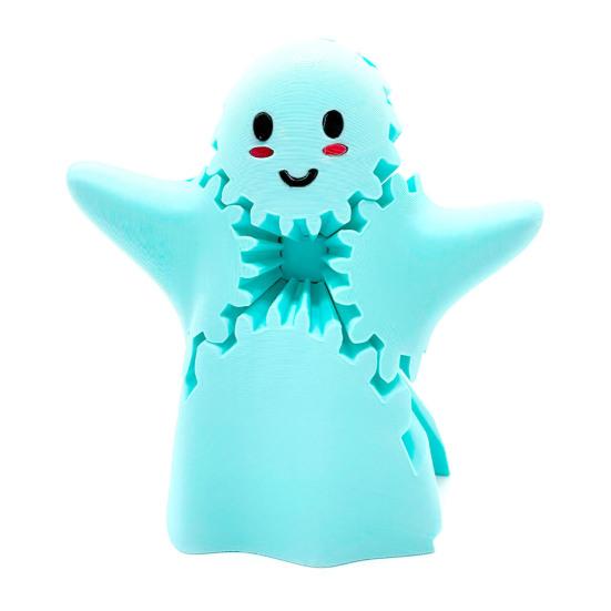 3D Printed Ghost Gear Cube Stress Anxiety Relief Halloween Cartoon Ghost Figurine Statue Fidget Toy Desktop Decoration Ornament