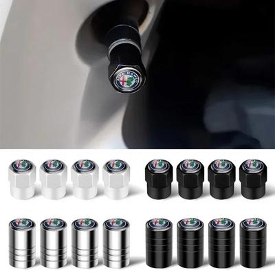 4Pcs Car Wheel Tire Valve Caps Auto Tyre Air Stem Cover For Giulia Stelvio MiTo Giulietta 156 159 147 4C Accessories