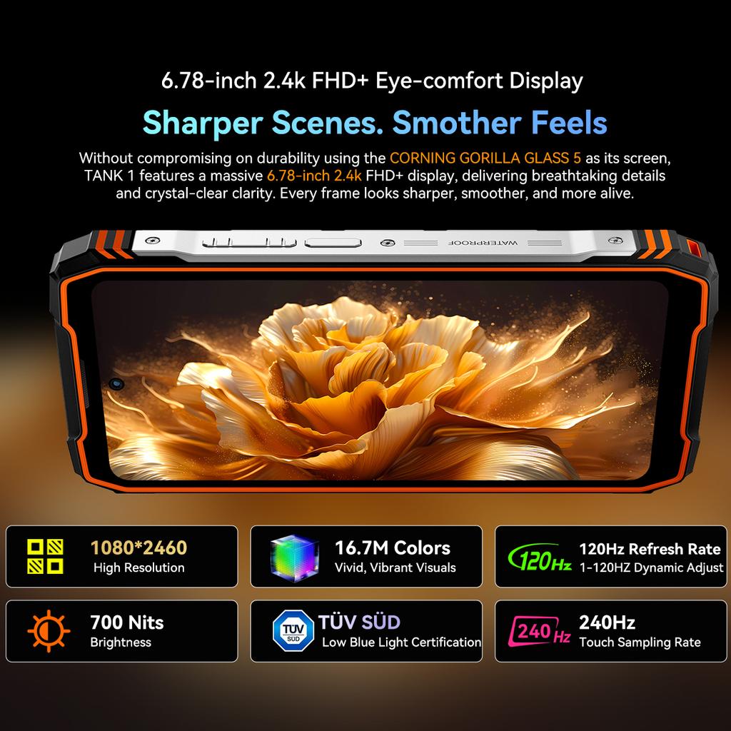 Oscal TANK 1 5G 6.78inch Dimensity 7050 Rugged Phone Android 15 12GB  RAM 256GB  ROM 20000mAh Battery