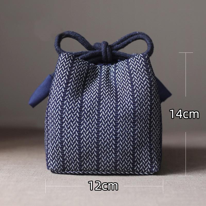 Teetassen-Tasche Tragbare Reise-Teegeschirr-Aufbewahrungstasche Teekannen Vier oder Sechs Tassen Große Stofftasche Outdoor-Organizer Denim-Organizer