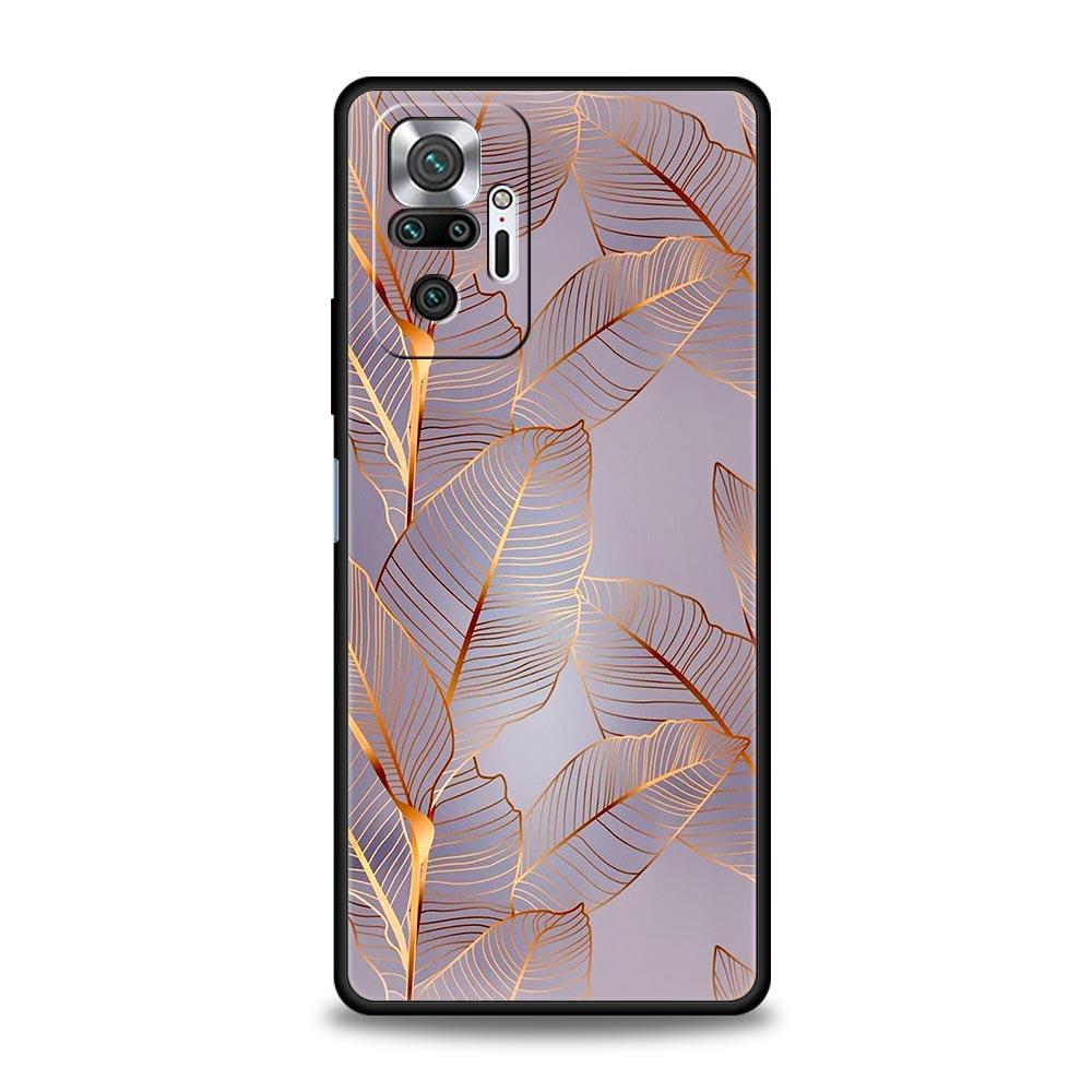 Handyhülle für Xiaomi Redmi Note 14 13 12 5G 11 10 Pro Plus 4G 9S 9 14C 13C 12C 10C 9C 9A Weiche TPU-Hülle Schöne Rosegold-Kunst