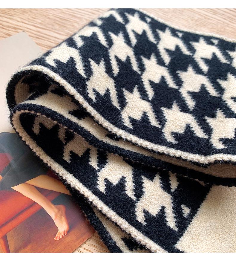 Damen Hahnentritt Schal - Koreanischer Stil, Herbst/Winter, Warmer & Niedlicher Kragen, 2022 Erweiterte Kollektion