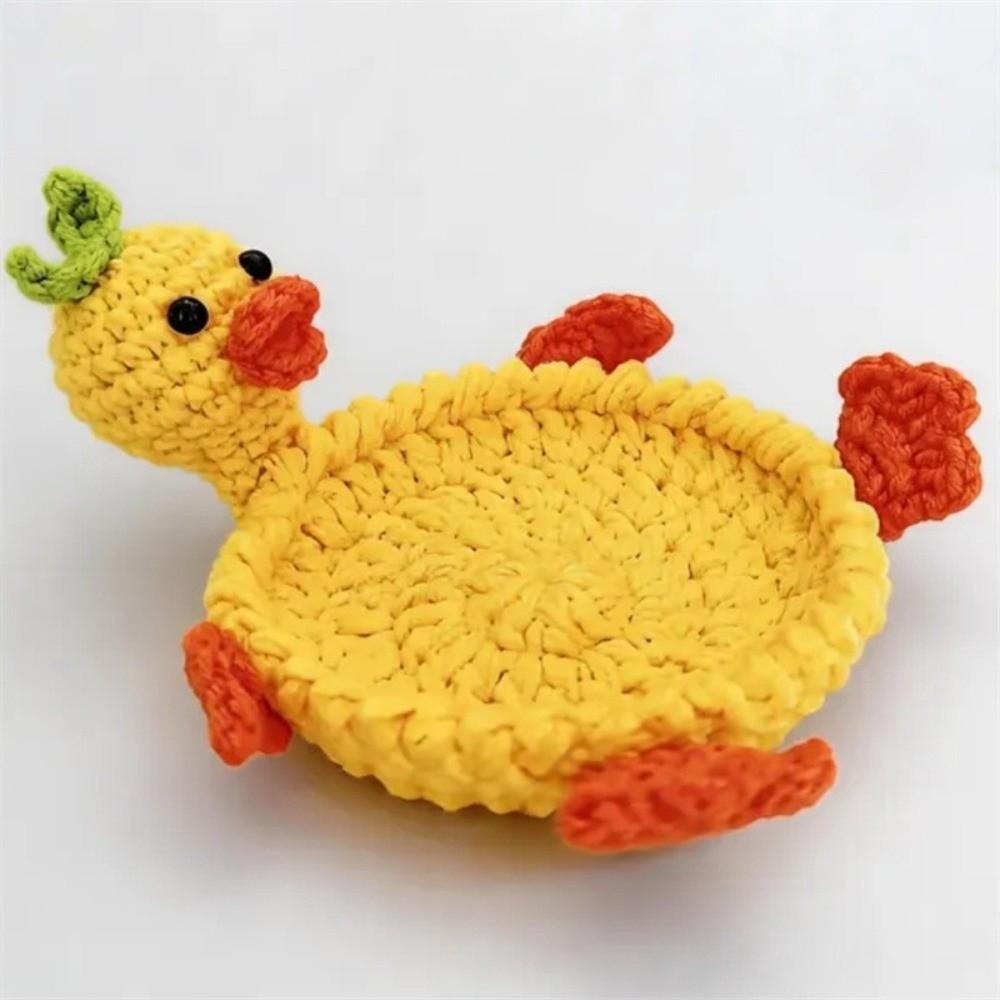Funny Knitted Cup Mat Hand Woven Insulation Pad Finished Animal Drink Coaster Gift