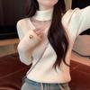 Neck Hollow V-neck Knitted Sweater Women's Autumn and Winter New Design Sense Niche Bottoming Sweater Sweater Inner Top