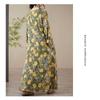 Loose Printed Round Neck Long Sleeve Dress Women's Long Dresses