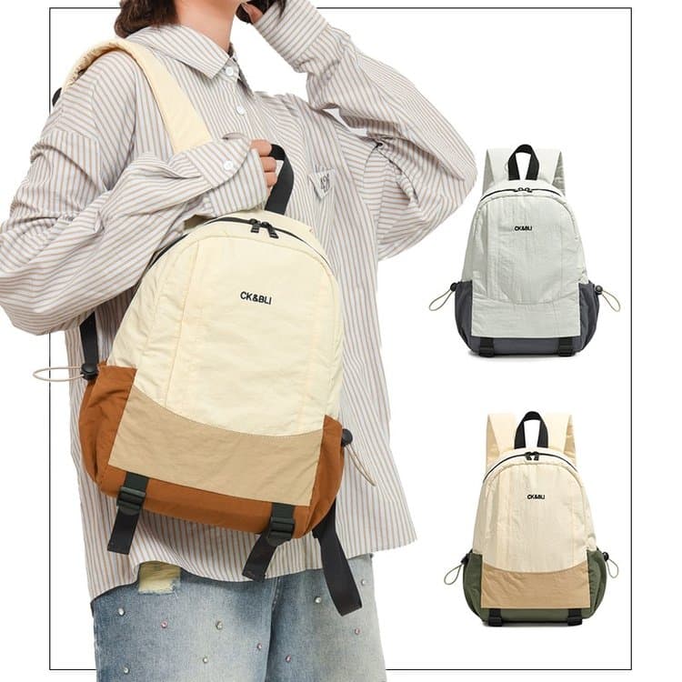 Color-blocking contrasting light backpack women