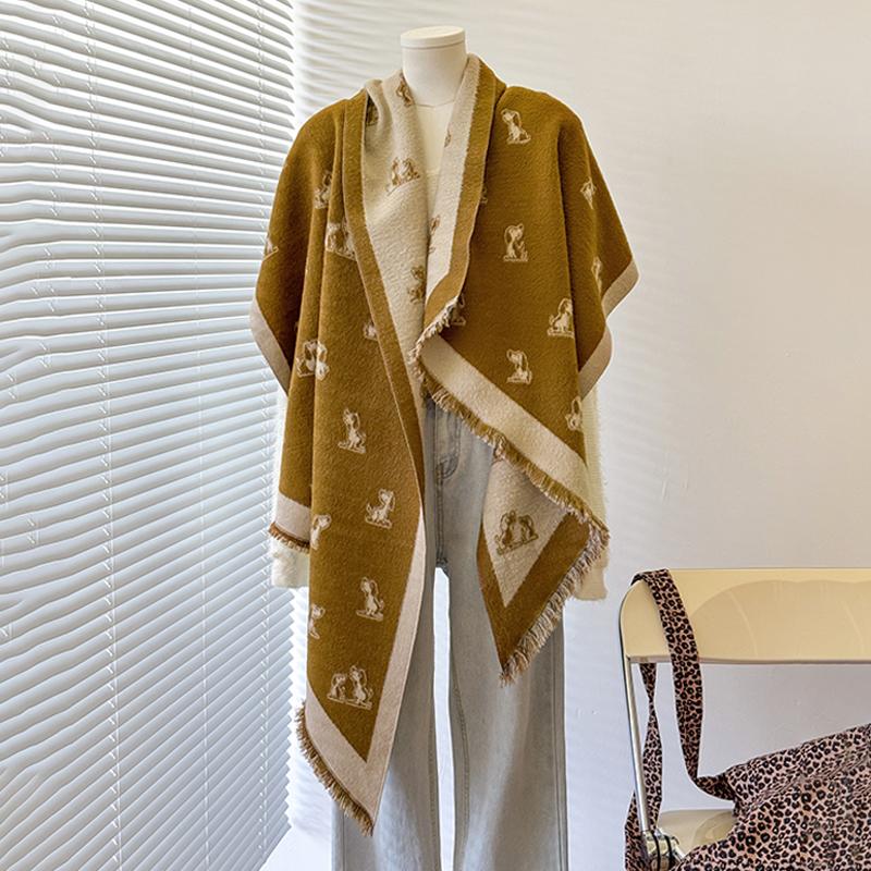 Luxury  Women'S Cashmere Shawl - Winter Cute Allover Print Tasseled Pashmina Bandana Wrap