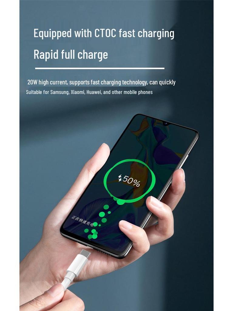 3C Certified PD20W Fast Charger - Dual Port for Apple Phones with Flash Charge Cable