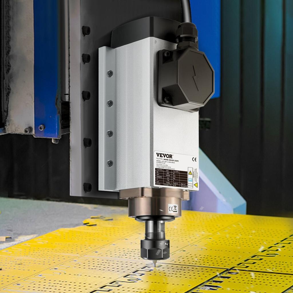 Chłodzony powietrzem silnik wrzeciona 2,2 kW CNC Silnik wrzeciona 220 V Kwadratowy Chłodzony powietrzem Silnik wrzeciona ER20 Oprawka 24000 obr./min CNC Wrzeciono 6A Silnik wrzeciona 400 Hz dla