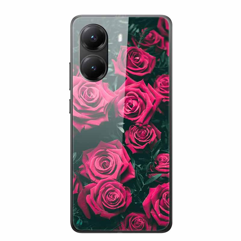 For Poco X7 Pro Glass Case Luxury Phone Back Capa Case for PocoX7pro X 7 Pro Hard Tempered Shield Animals Cartoon Lovely Cover