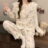 Cute High-Value Polka Dot Doll Collar Pajamas Women'S Cloud Cotton Long-Sleeved Student Loungewear Set